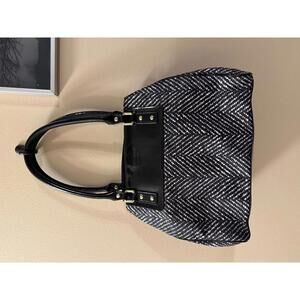 Kate Spade Black and White Chevron Pattern Handbag